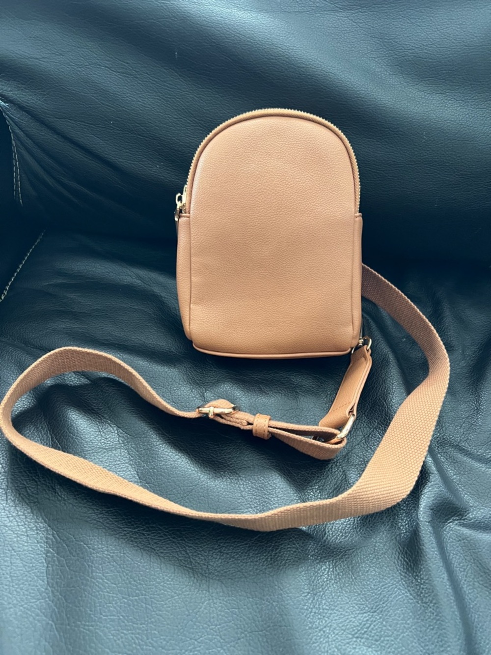Madison West Tan Mini Crossbody Bag